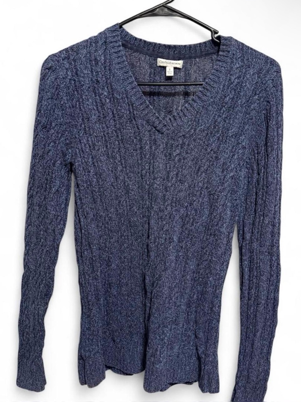 100% COTTON 90s Croft & Barrow V-Neck Cable Knit Sweater
